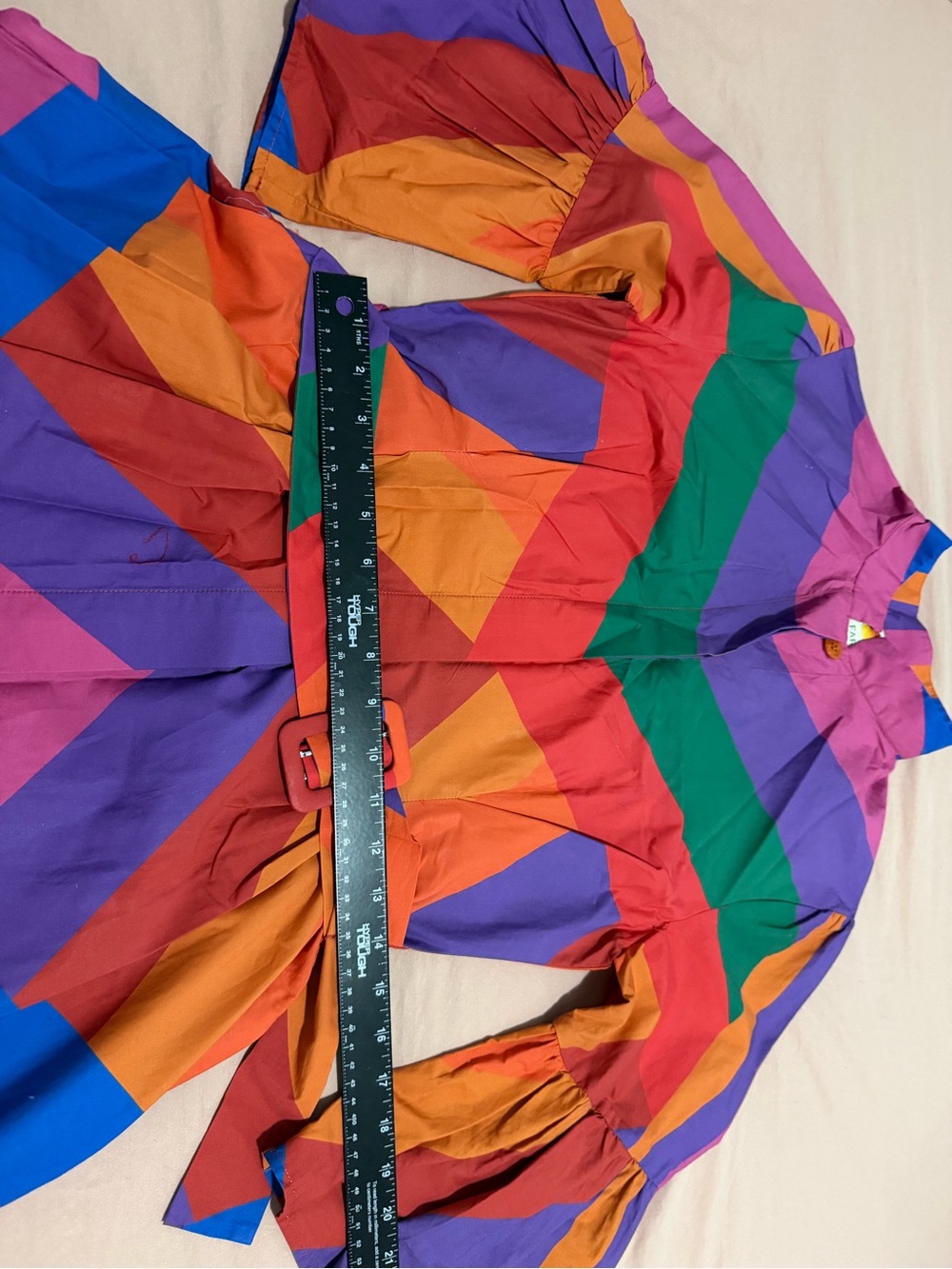 FARM Rio Multicolor Chevron Belted Midi Dress - Picture 7 of 8